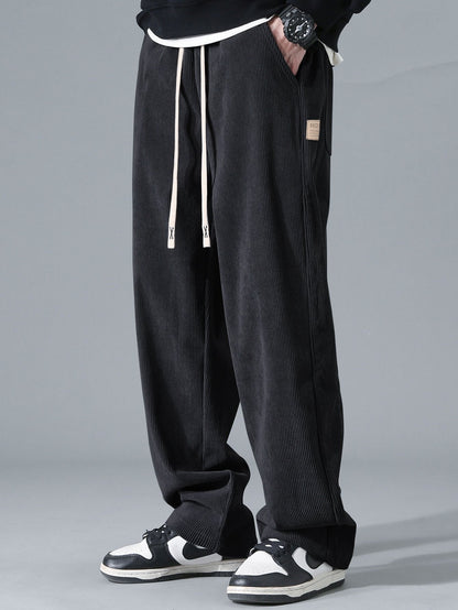 Calça de Veludo Cotelê de Perna Reta