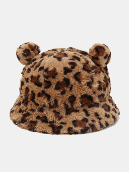 Bear Ear Faux Fur Winter Bucket Hat