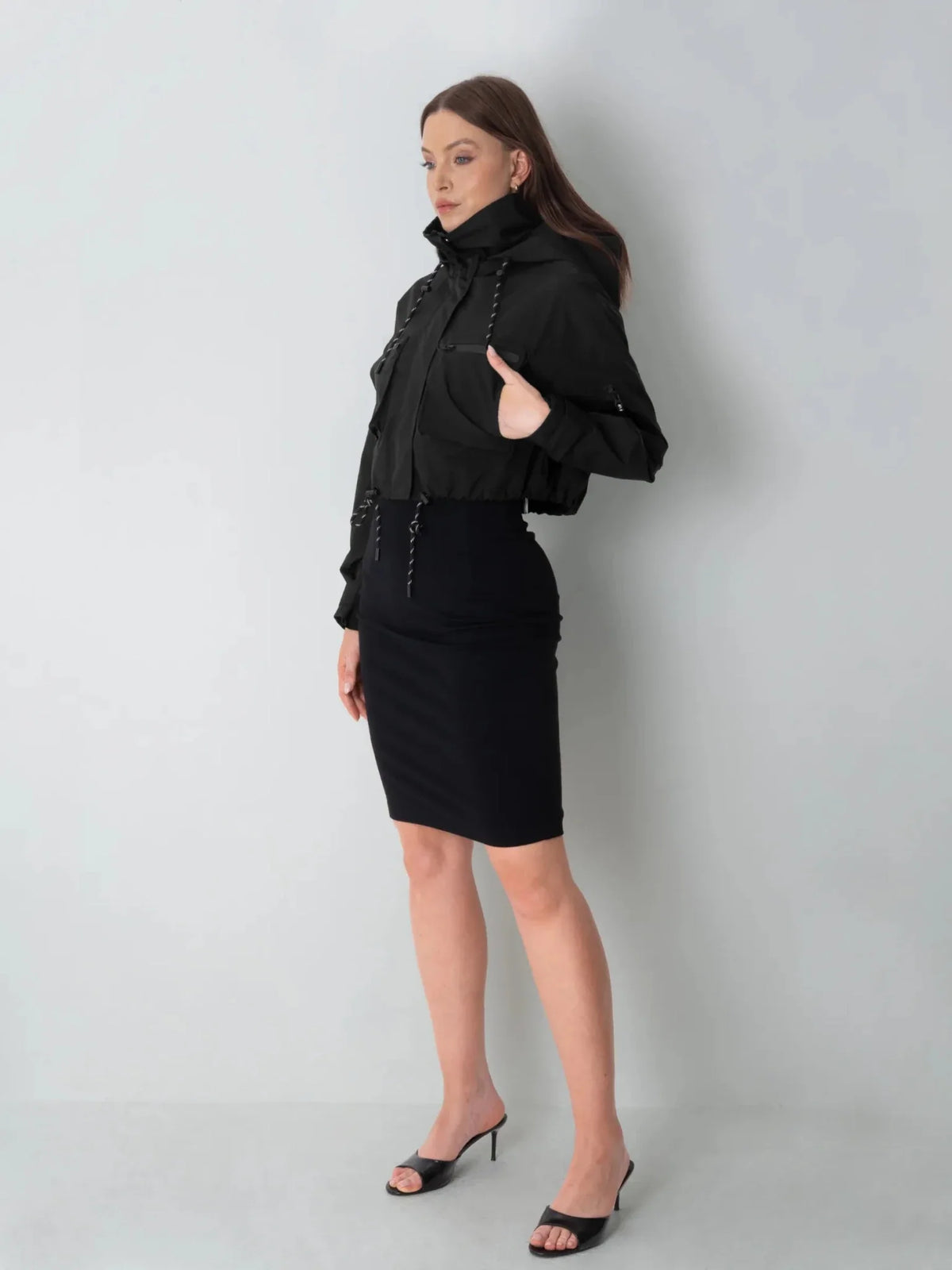 STM-TEX™ Elevated Cropped Hooded Rain Jacket