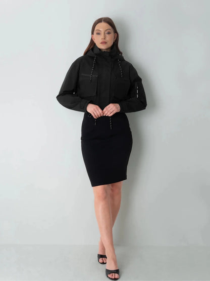 STM-TEX™ Elevated Cropped Hooded Rain Jacket
