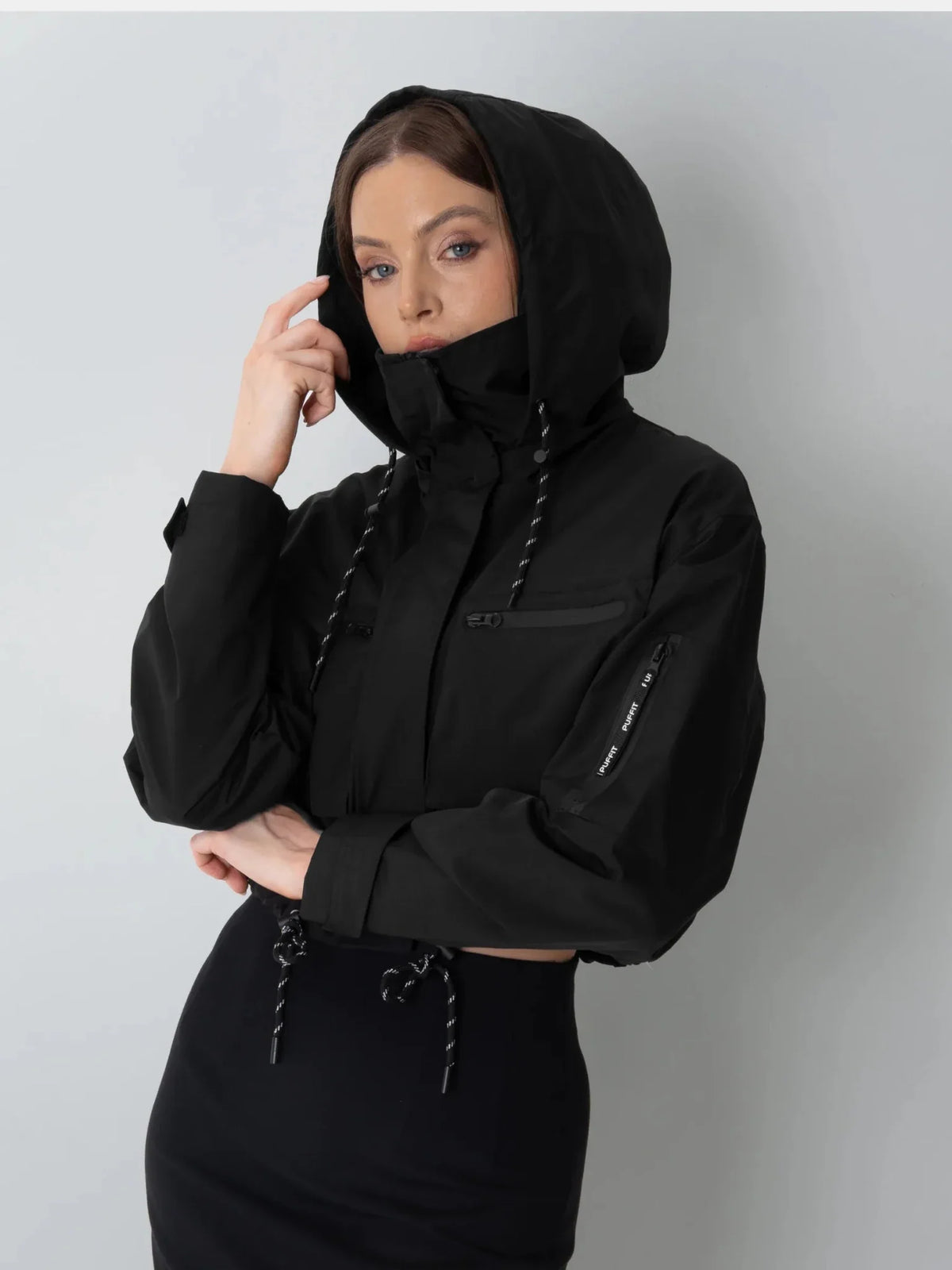 STM-TEX™ Elevated Cropped Hooded Rain Jacket