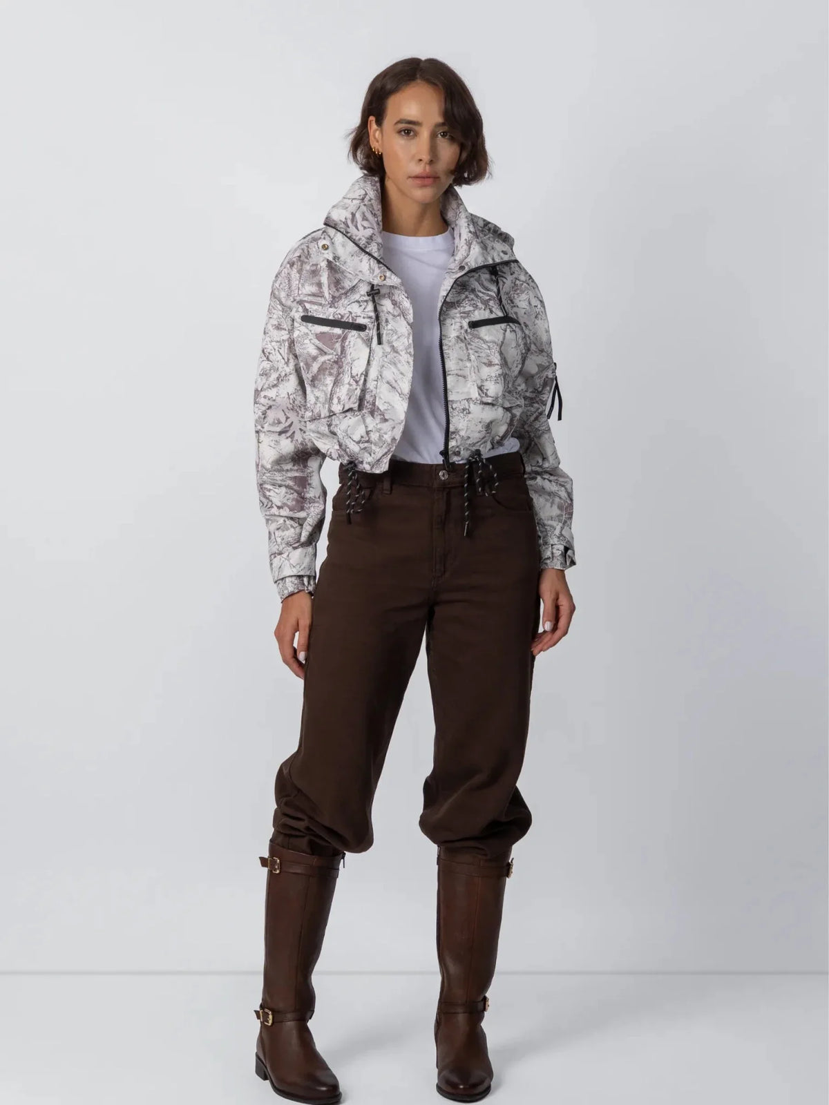 STM-TEX™ Elevated Cropped Hooded Rain Jacket