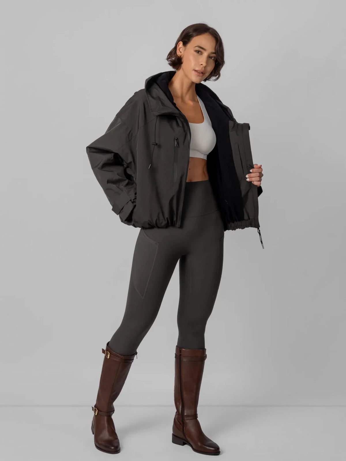 STM-TEX™ Fleece Lined One Size Short Oversized Rain Jacket