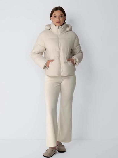 OlympLondon™ Classic Short Detachable Hooded Puffer Jacket