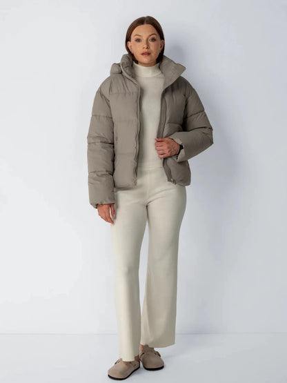 OlympLondon™ Classic Short Detachable Hooded Puffer Jacket