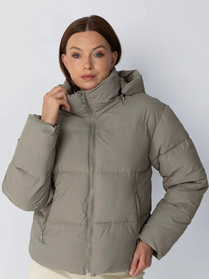 OlympLondon™ Classic Short Detachable Hooded Puffer Jacket