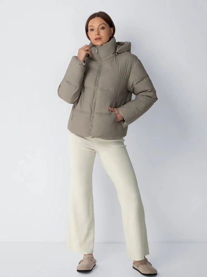 OlympLondon™ Classic Short Detachable Hooded Puffer Jacket