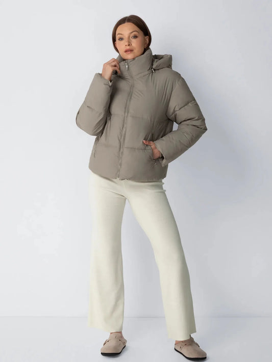 OlympLondon™ Classic Short Detachable Hooded Puffer Jacket