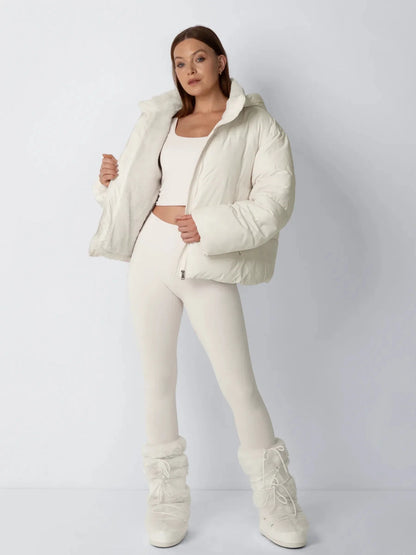 OlympLondon™ Classic Short Detachable Hooded Puffer Jacket