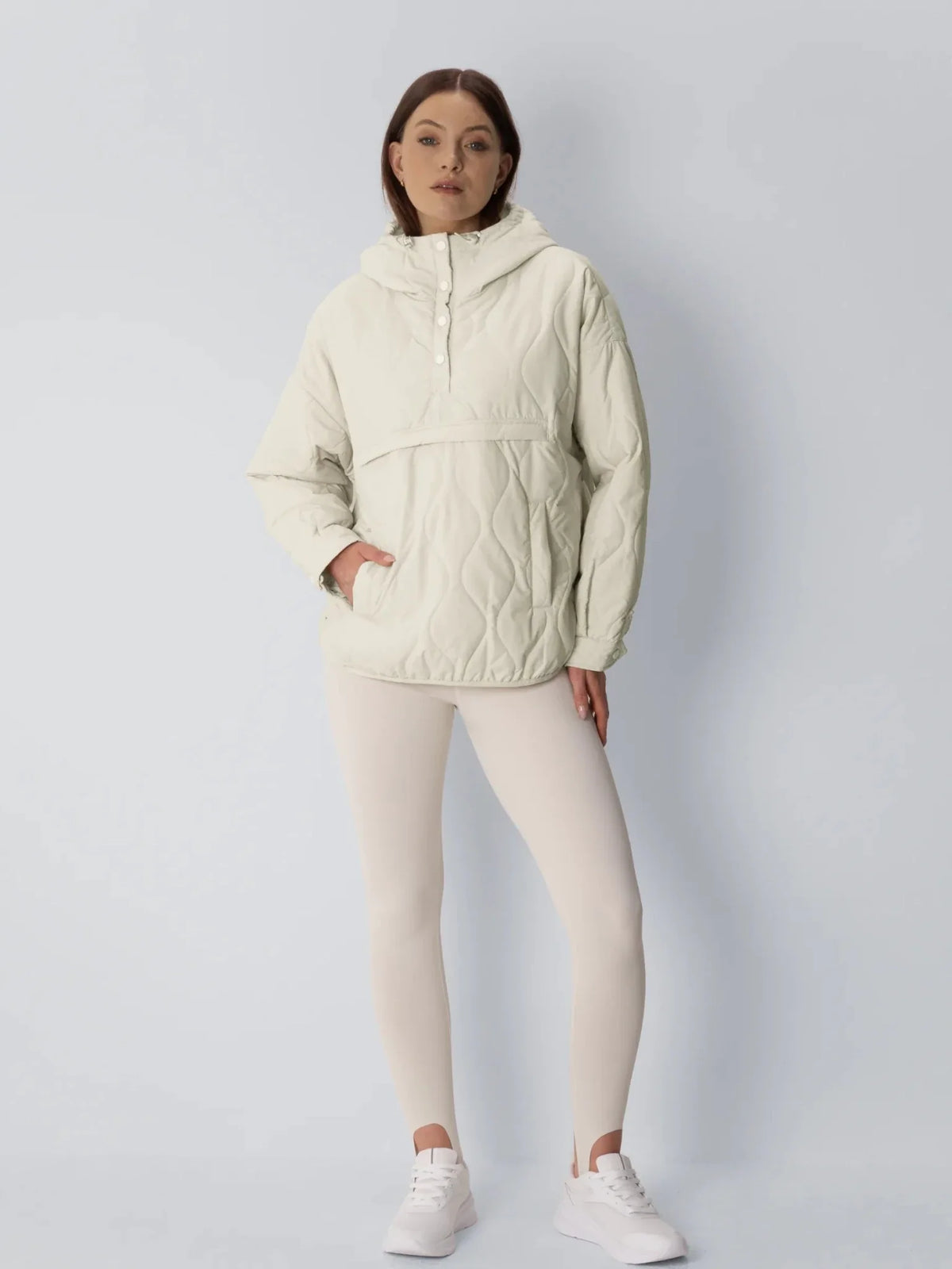 OlympLondon™ Kangaroo Pocket Packable Quilted Puffer Hoodie