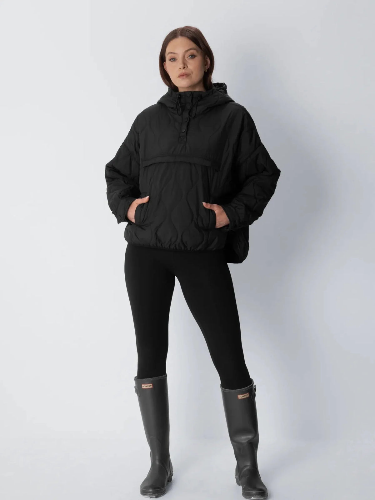 OlympLondon™ Kangaroo Pocket Packable Quilted Puffer Hoodie