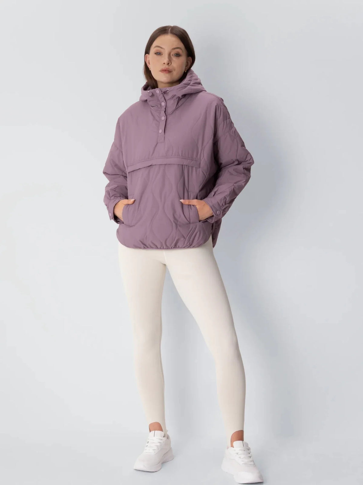 OlympLondon™ Kangaroo Pocket Packable Quilted Puffer Hoodie
