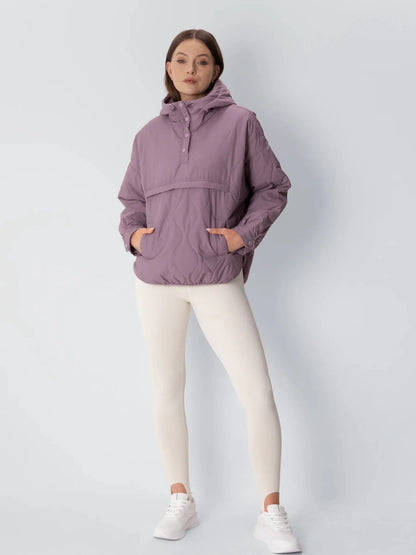 OlympLondon™ Kangaroo Pocket Packable Quilted Puffer Hoodie