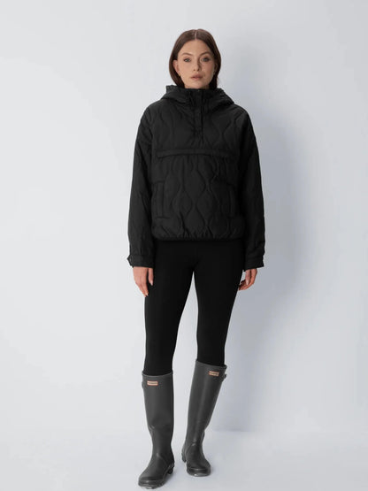 OlympLondon™ Kangaroo Pocket Packable Quilted Puffer Hoodie