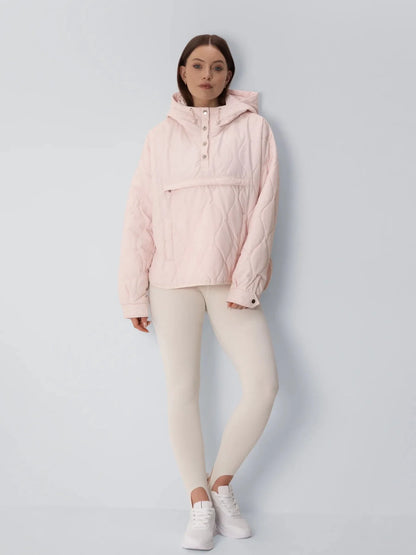 OlympLondon™ Kangaroo Pocket Packable Quilted Puffer Hoodie