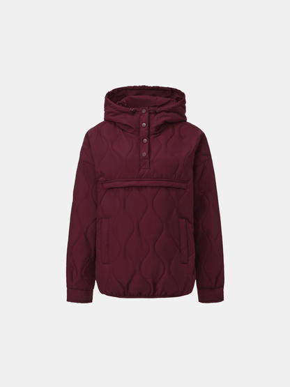 OlympLondon™ Kangaroo Pocket Packable Quilted Puffer Hoodie