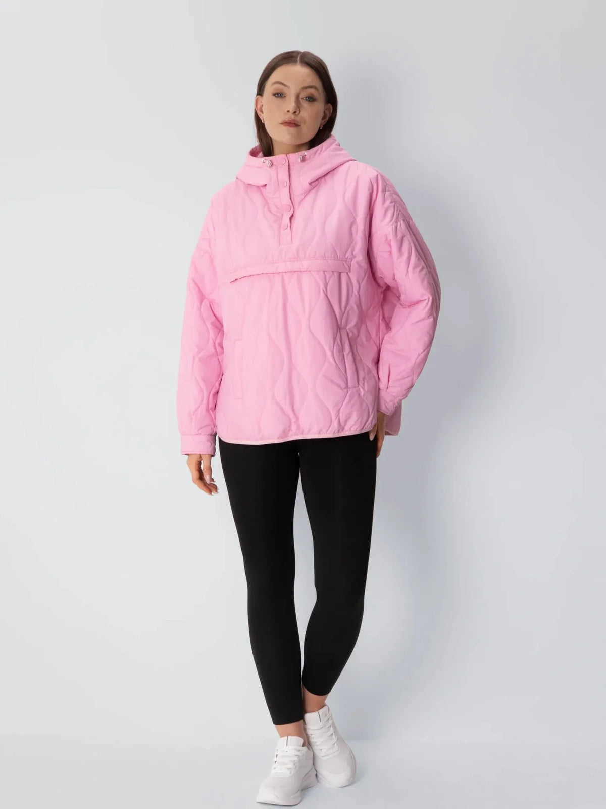 OlympLondon™ Kangaroo Pocket Packable Quilted Puffer Hoodie