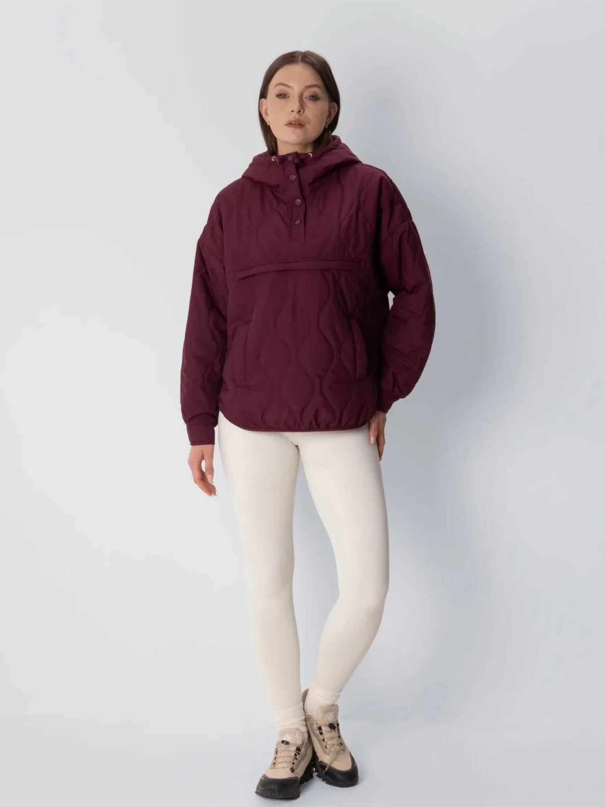OlympLondon™ Kangaroo Pocket Packable Quilted Puffer Hoodie