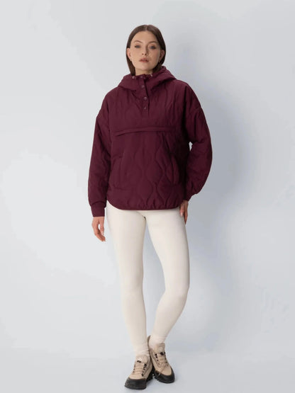 OlympLondon™ Kangaroo Pocket Packable Quilted Puffer Hoodie