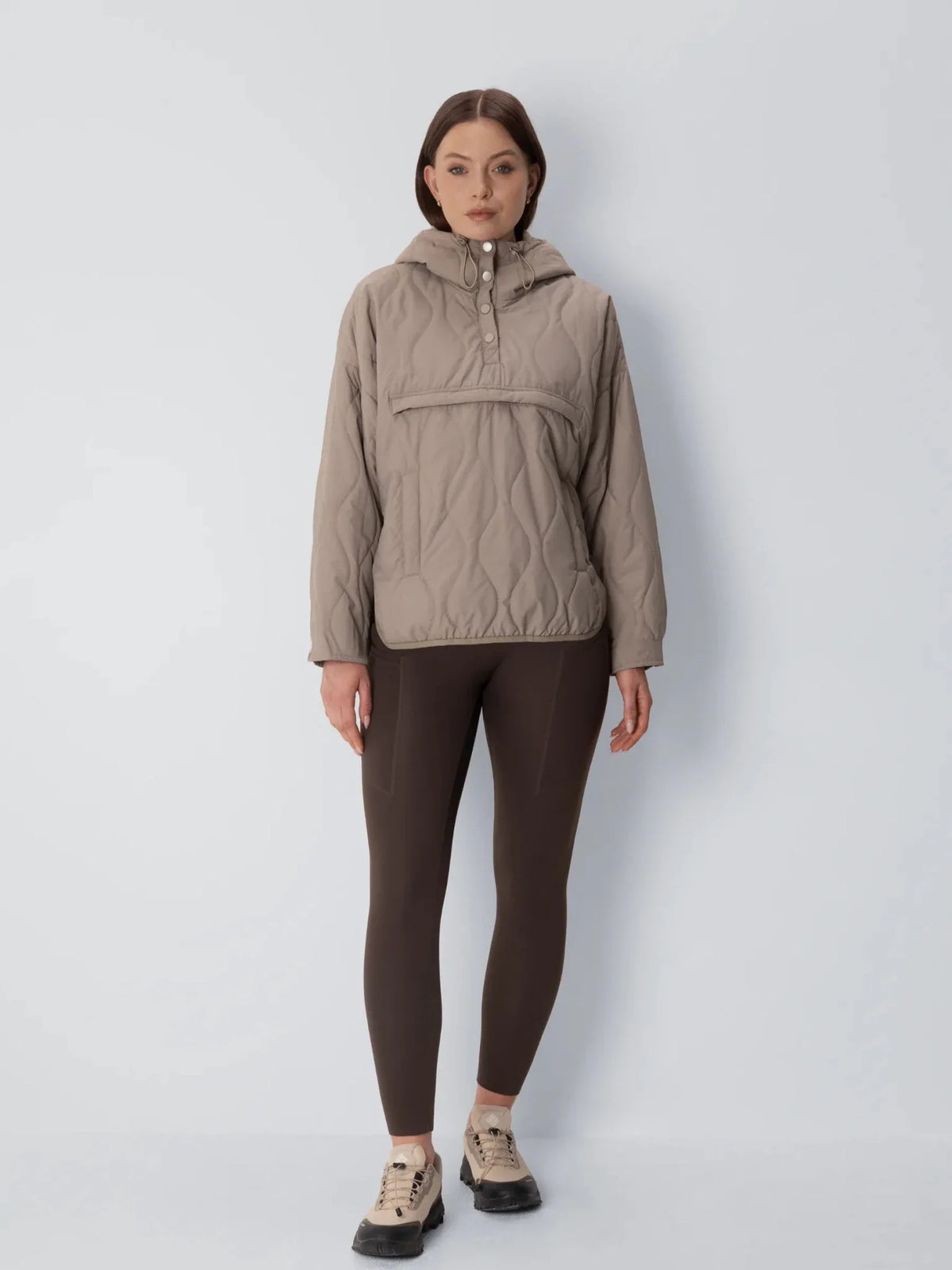 OlympLondon™ Kangaroo Pocket Packable Quilted Puffer Hoodie