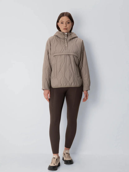 OlympLondon™ Kangaroo Pocket Packable Quilted Puffer Hoodie