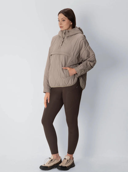 OlympLondon™ Kangaroo Pocket Packable Quilted Puffer Hoodie