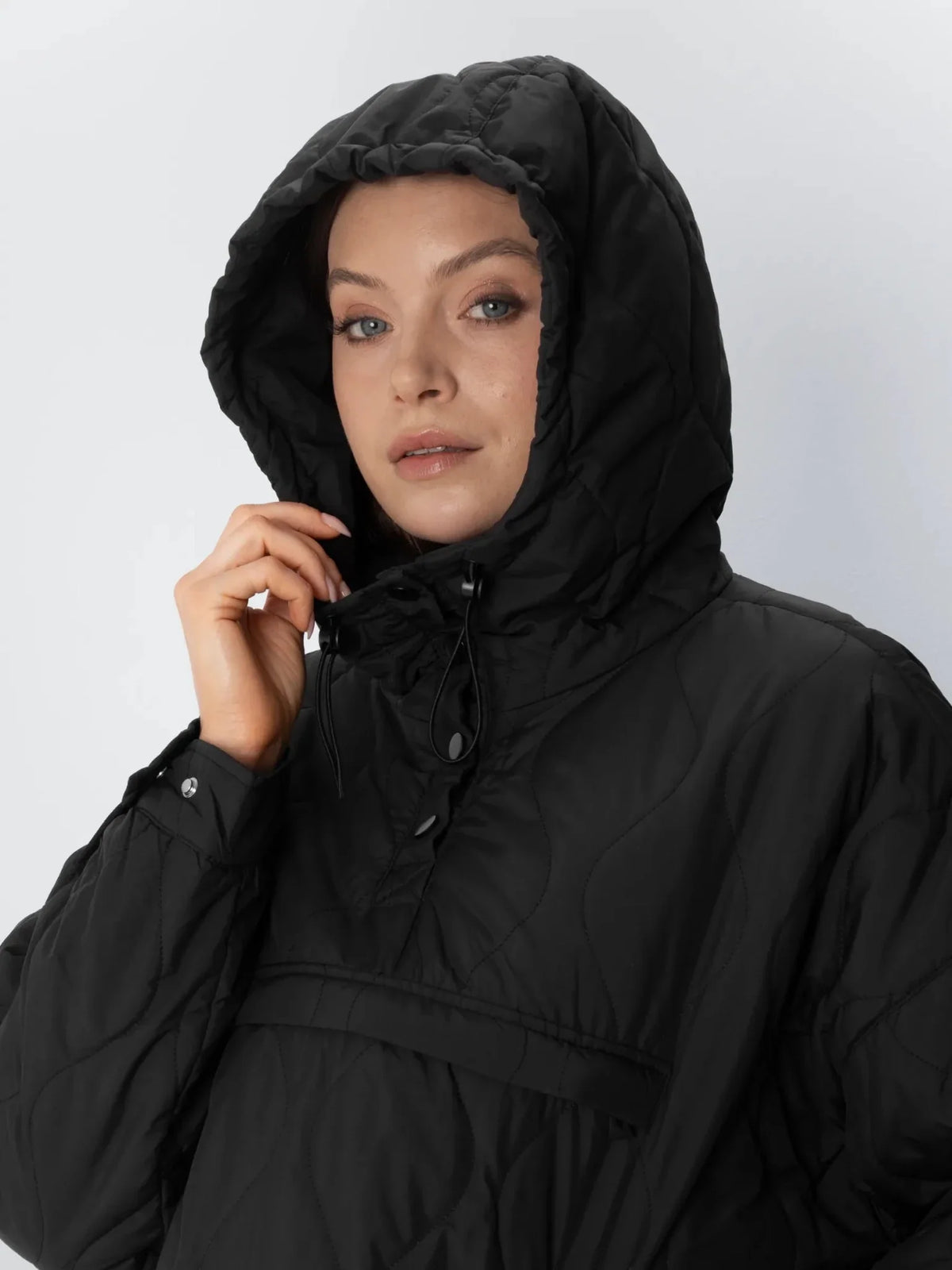 OlympLondon™ Kangaroo Pocket Packable Quilted Puffer Hoodie