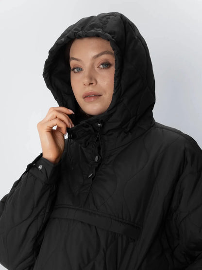 OlympLondon™ Kangaroo Pocket Packable Quilted Puffer Hoodie