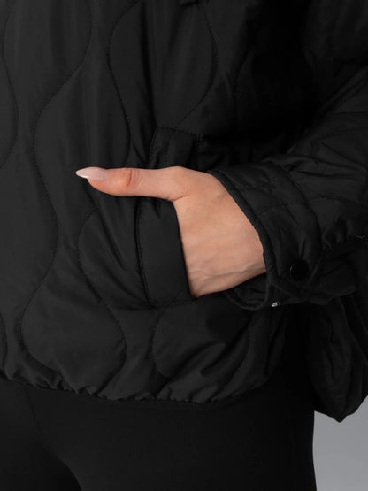 OlympLondon™ Kangaroo Pocket Packable Quilted Puffer Hoodie