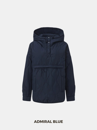 OlympLondon™ Kangaroo Pocket Packable Quilted Puffer Hoodie