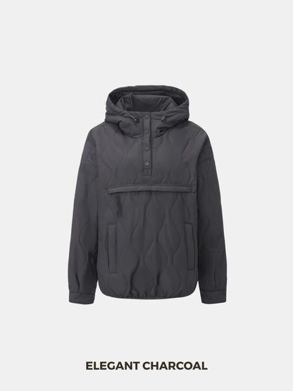 OlympLondon™ Kangaroo Pocket Packable Quilted Puffer Hoodie