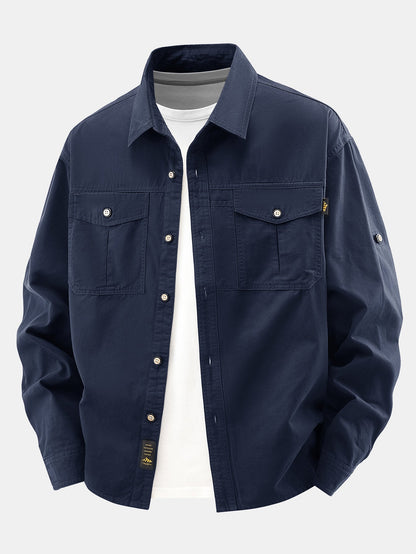 Sobrecamisa utilitária de sarja com bolsos