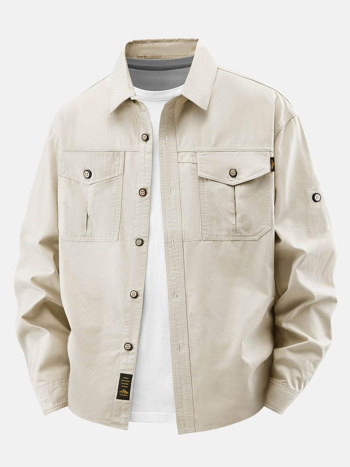 Sobrecamisa utilitária de sarja com bolsos