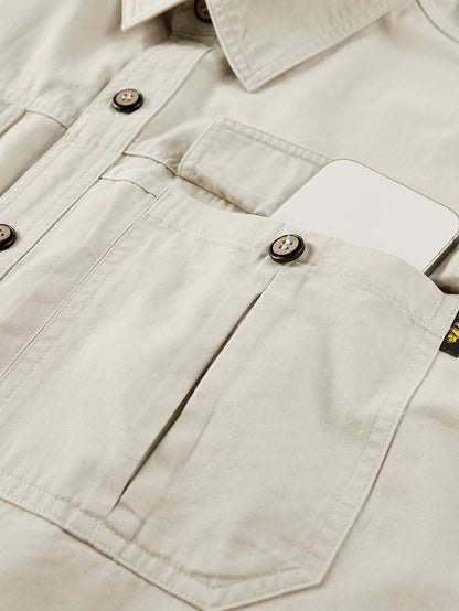 Sobrecamisa utilitária de sarja com bolsos